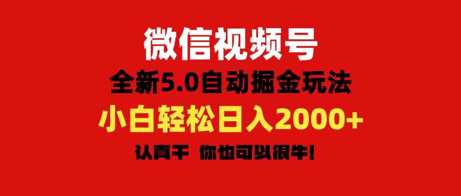 微信视频号变现，5.0全新自动掘金玩法，日入利润2000+有手就行-BT网赚资源网