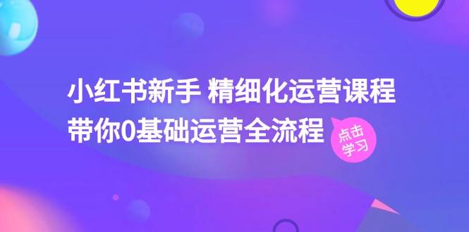 小红书新手 精细化运营课程，带你0基础运营全流程（41节视频课）-BT网赚资源网