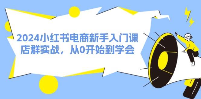 2024小红书电商新手入门课，店群实战，从0开始到学会（31节）-BT网赚资源网