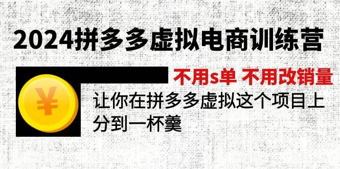 2024拼多多虚拟电商训练营 不s单 不改销量  做虚拟项目分一杯羹(更新10节)-BT网赚资源网