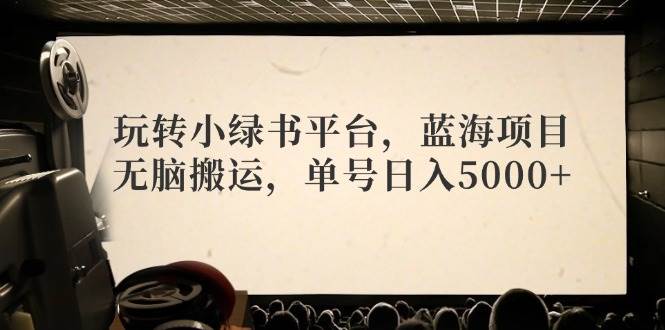 玩转小绿书平台，蓝海项目，无脑搬运，单号日入5000+-BT网赚资源网