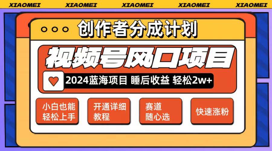 微信视频号大风口项目 轻松月入2w+ 多赛道选择，可矩阵，玩法简单轻松上手-BT网赚资源网