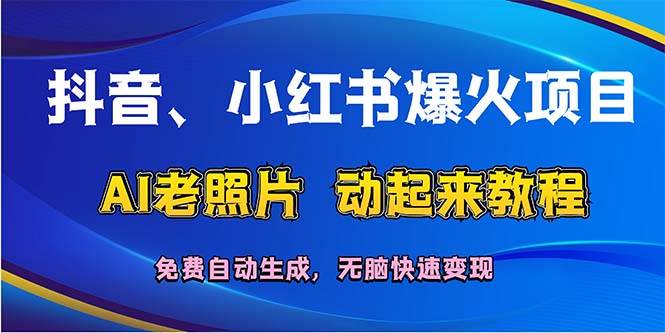 抖音、小红书爆火项目：AI老照片动起来教程，免费自动生成，无脑快速变...-BT网赚资源网