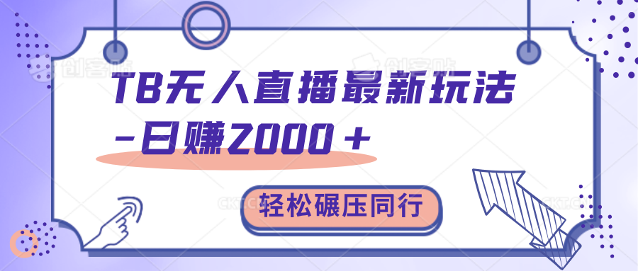 TB无人直播碾压同行最新玩法，轻松日入1000+，学到就是赚到。-BT网赚资源网