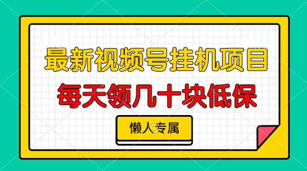 视频号挂机项目，每天几十块低保，懒人专属！-BT网赚资源网